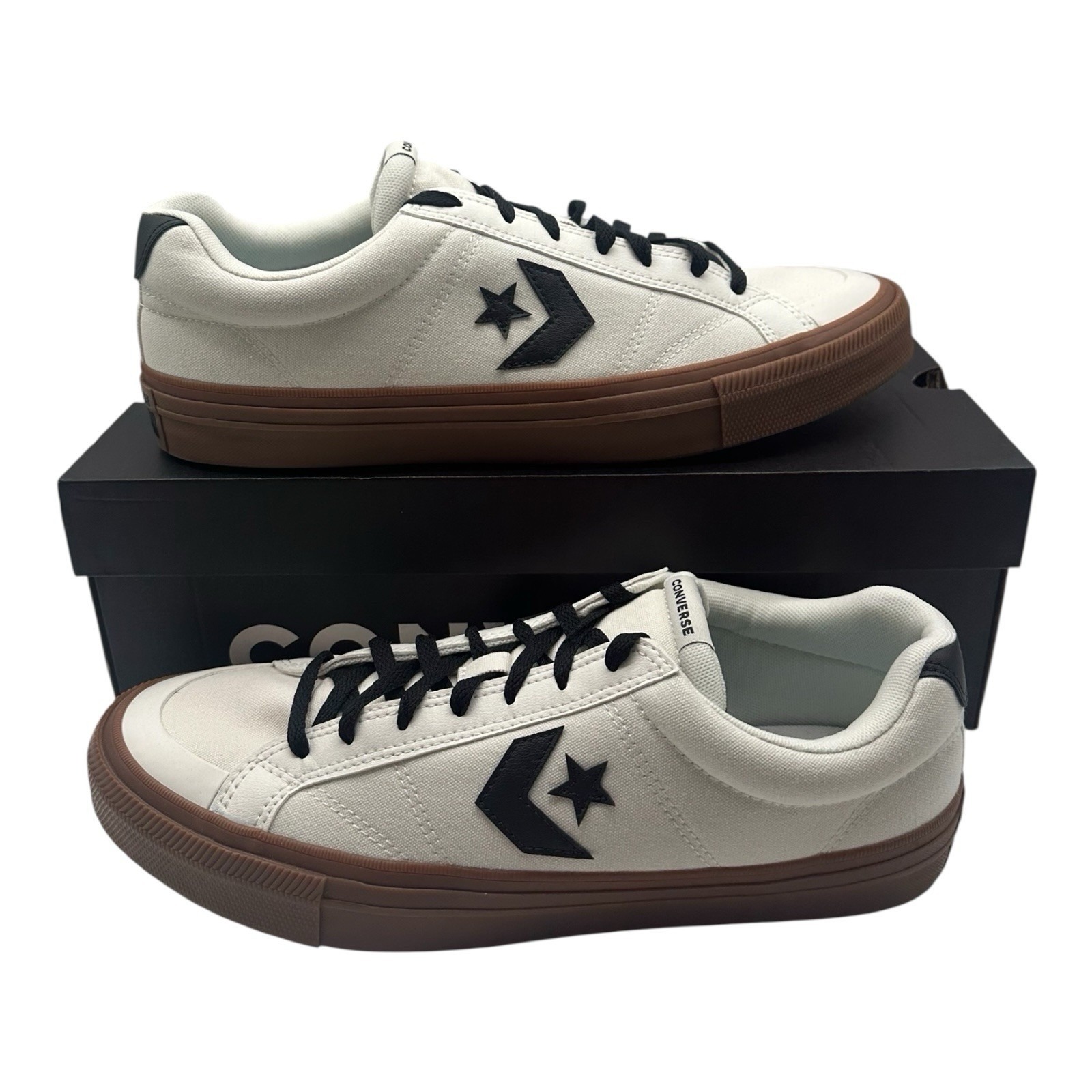 Converse Sport Casual Ox Shoes Men's Size 10 White Black Low Sneakers A13787c